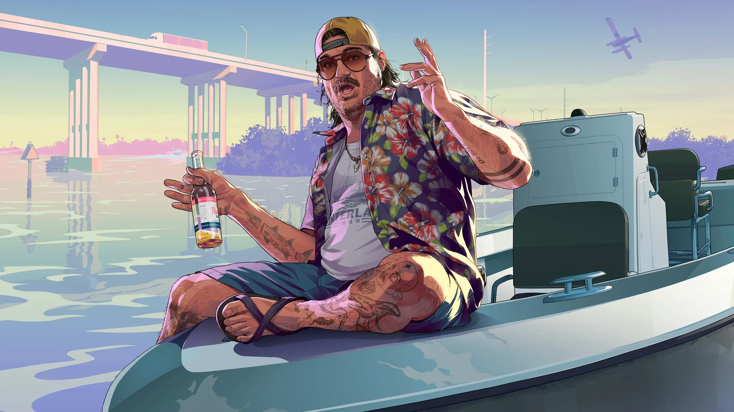 Cal Hampton em Grand Theft Auto VI — arte oficial da Rockstar Games