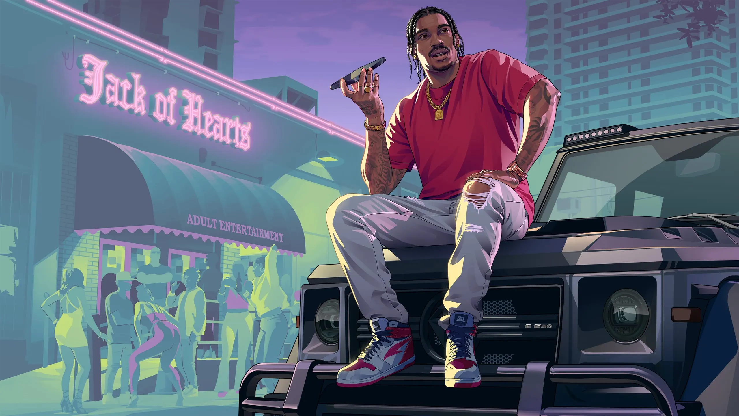 Dre'Quan Priest em Grand Theft Auto VI — arte oficial da Rockstar Games