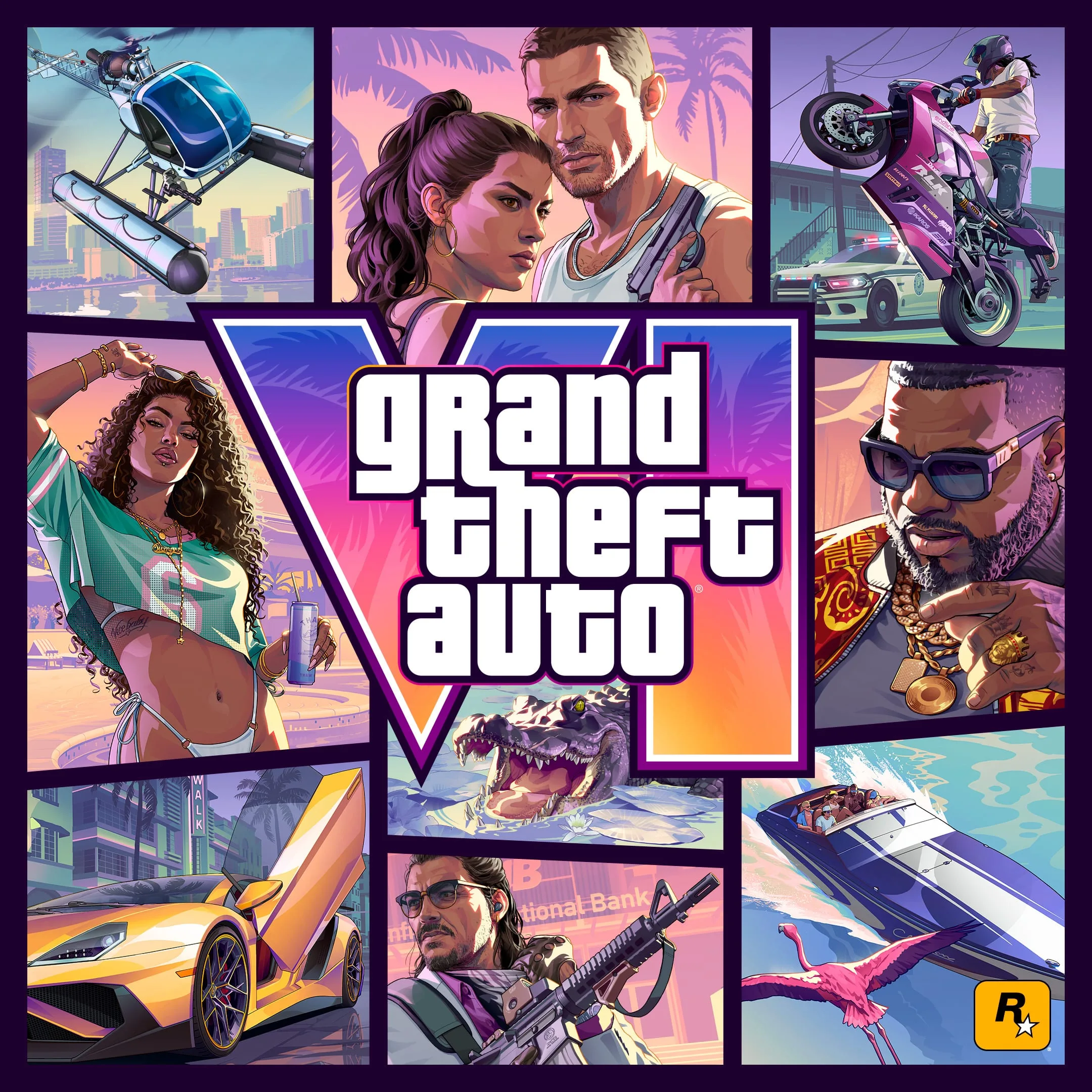 Arte de capa oficial de Grand Theft Auto VI, da Rockstar Games